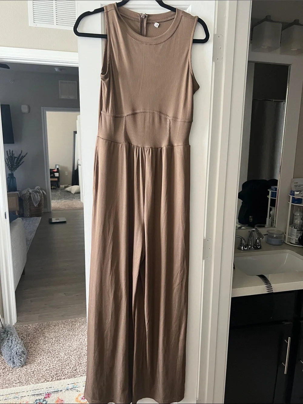 Sleeveless Taupe Jumpsuit